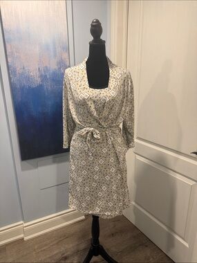 Jo.Sh Slip Nightgown with Robe - White/Cream
